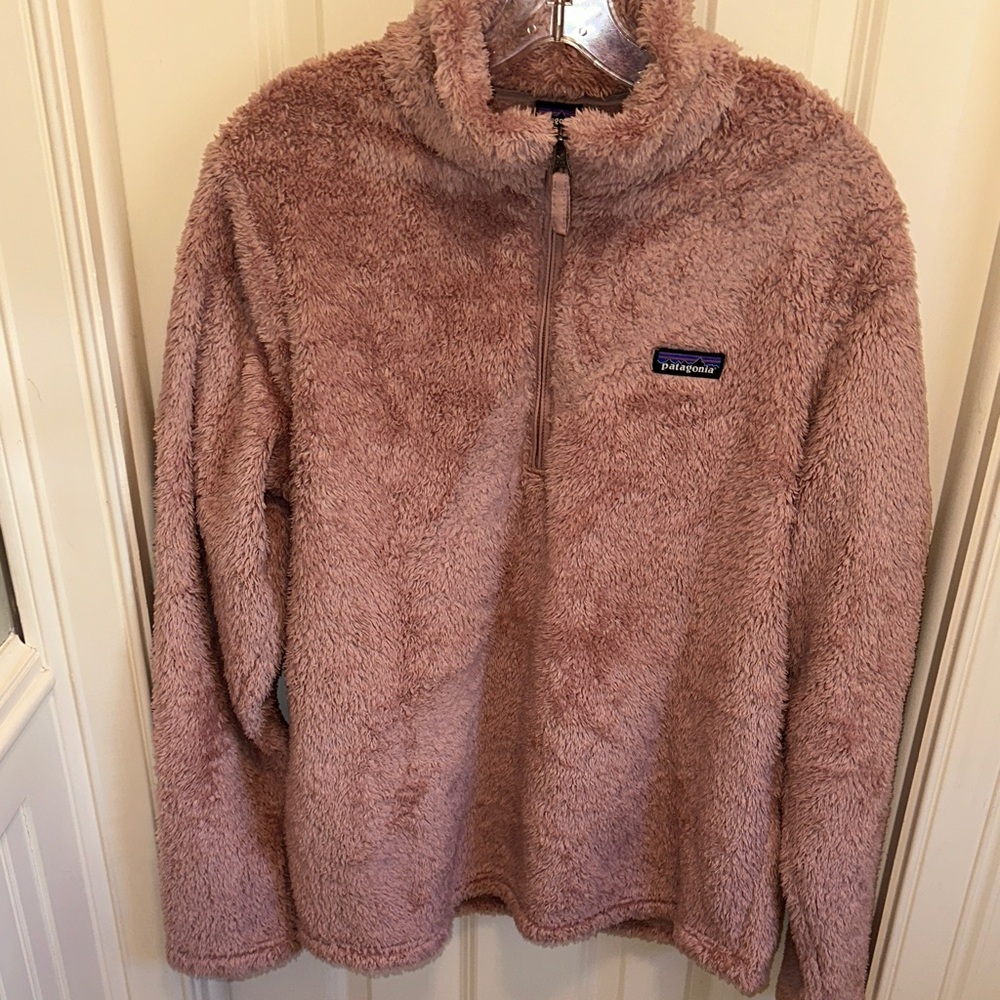 Patagonia Women's “Sherpa” Fleece Quarter-Zip Pullover - Mauve Pink